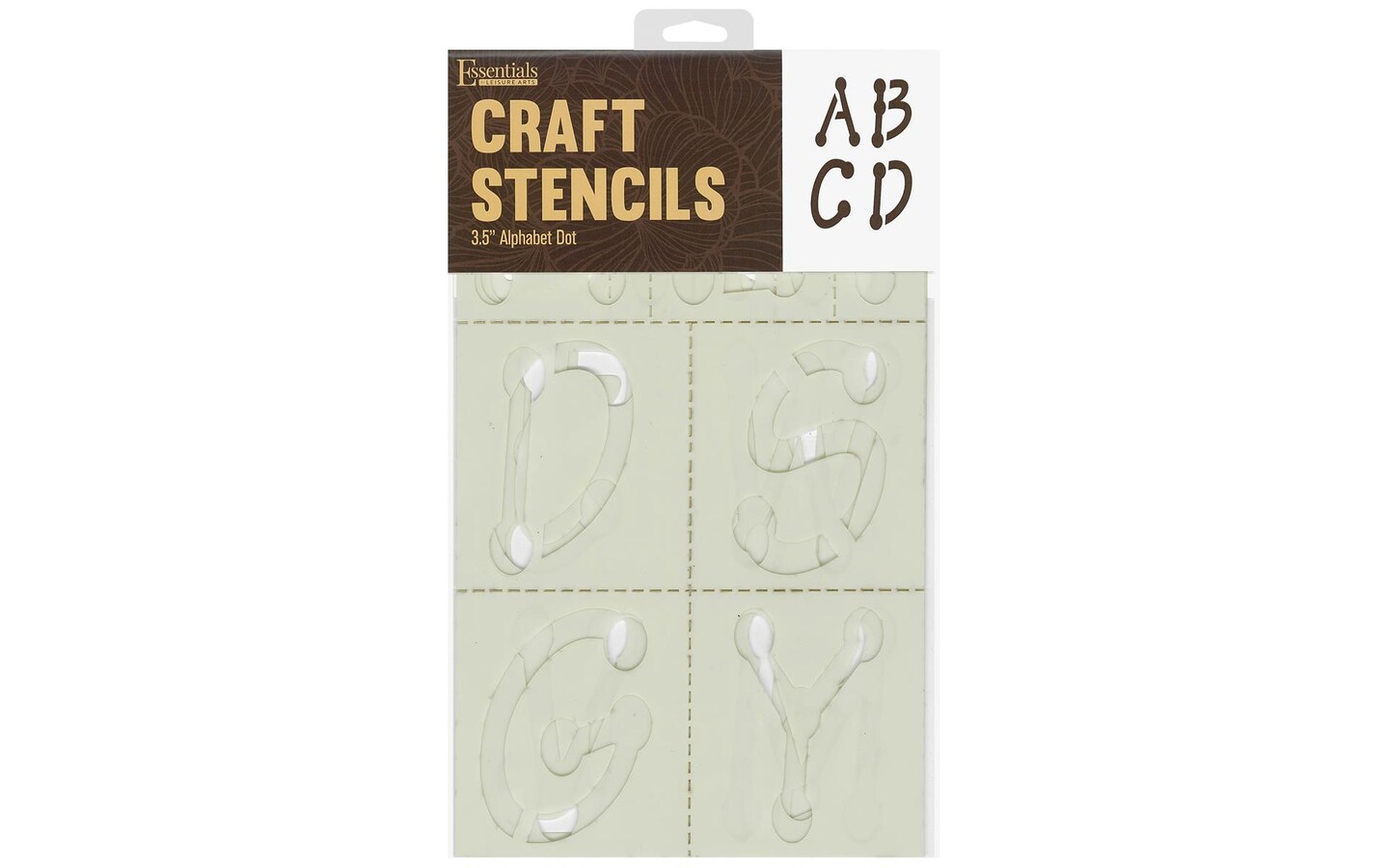 EBL Stencil Alphabet Dot 3.5&#x22; 7x12&#x22; 4pc