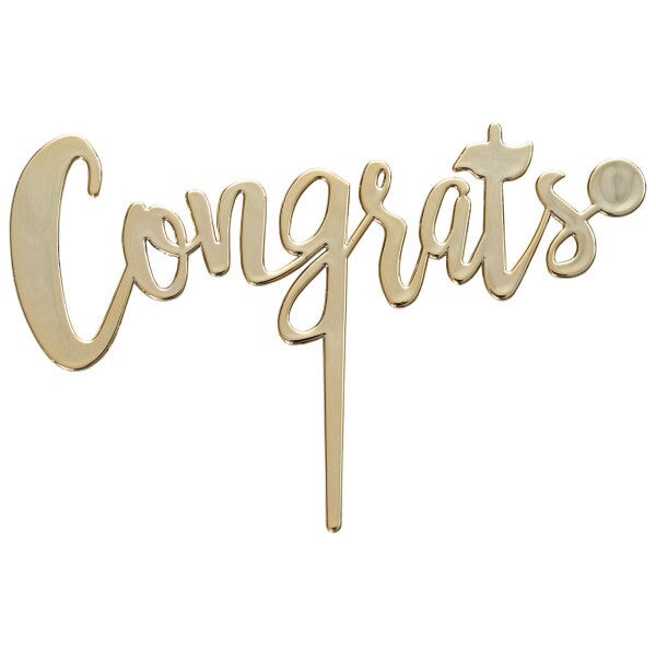Congrats Plastic Candle Holder Cake Topper, 1ct