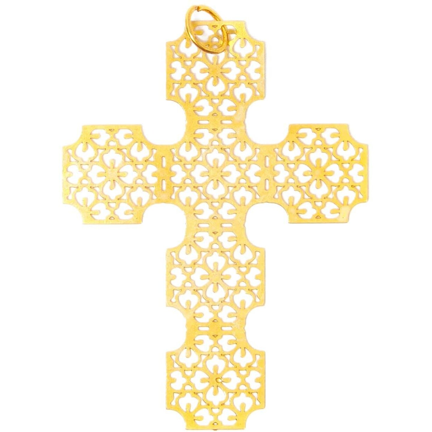Gold Charms for Jewelry Making, Cross Pendants (24 Pack)