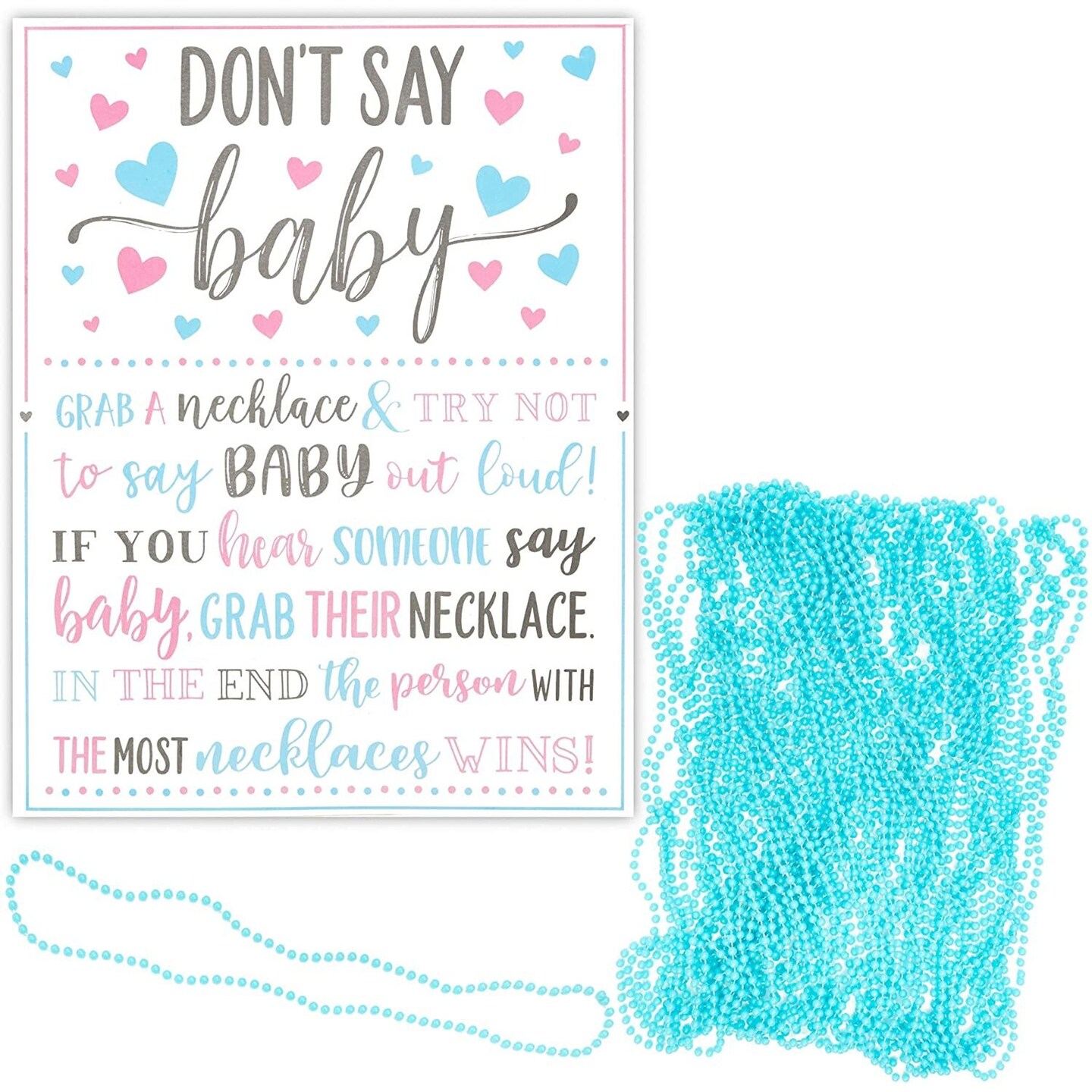 Don&#x2019;t Say Baby, Baby Boy Shower Games (Blue, 37 Pieces)