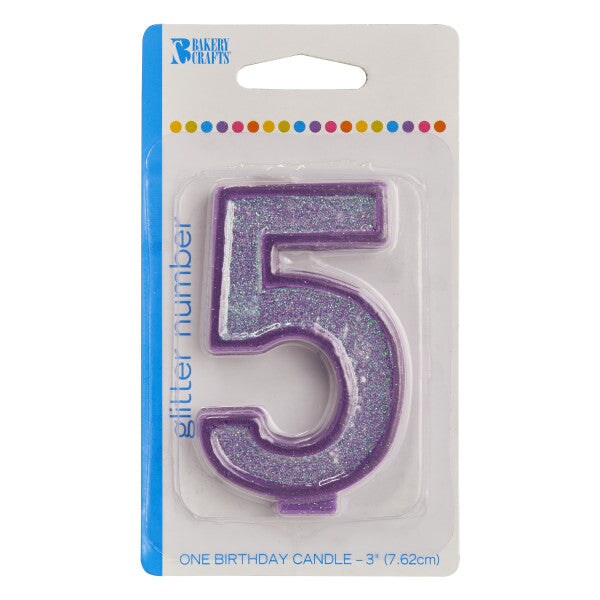 Glitter Numeral Candle, 1ct