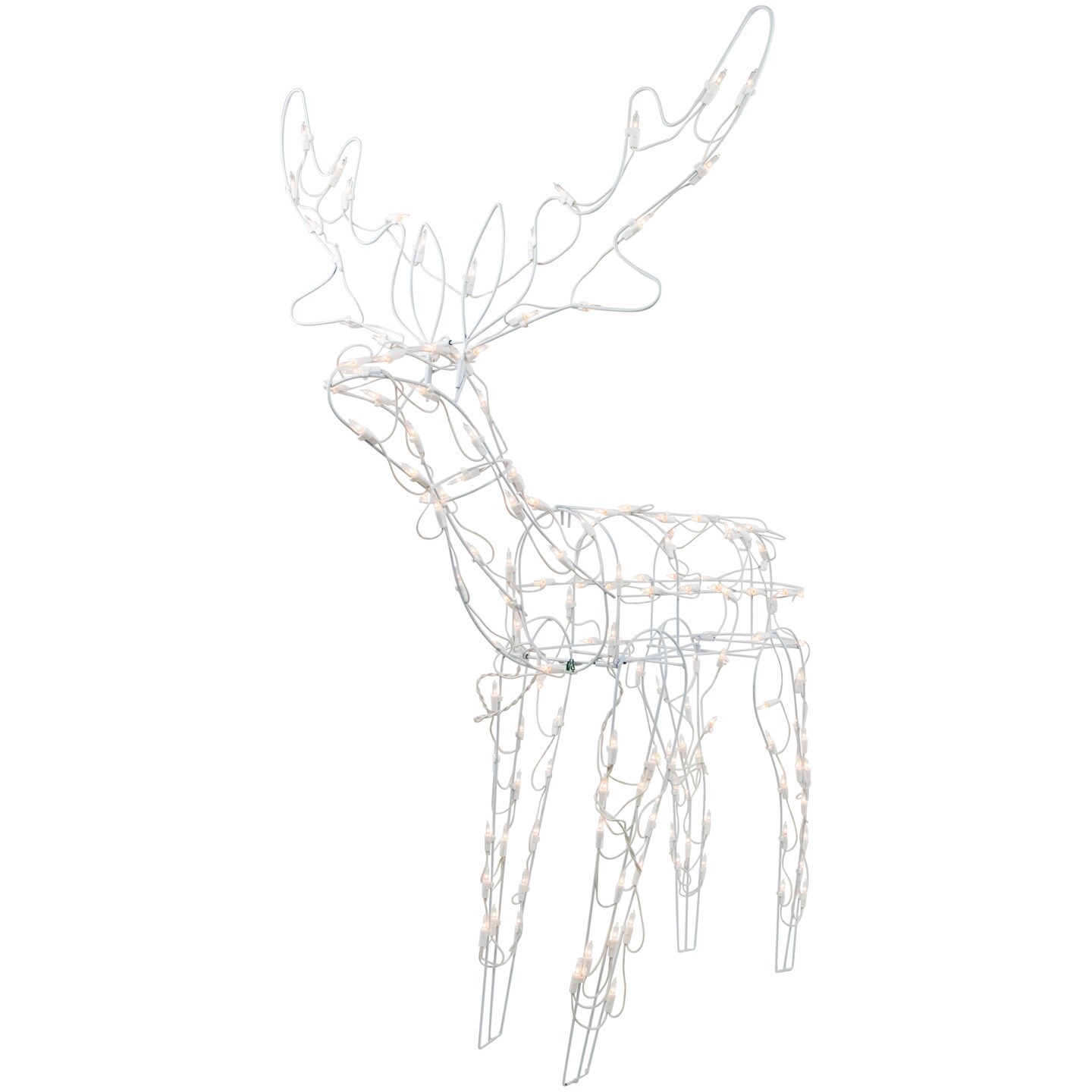 Northlight 48&#x22; Lighted White Standing Reindeer Outdoor Christmas Yard Decoration