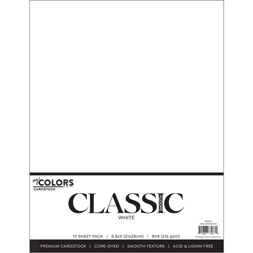 My Colors Classic 80lb Weight Cardstock 8.5&#x22;X11&#x22; 10/Pkg-White