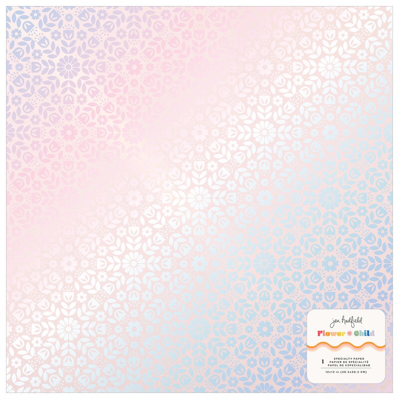 Flower Child Silver Holographic Foil Paper - Jen Hadfield