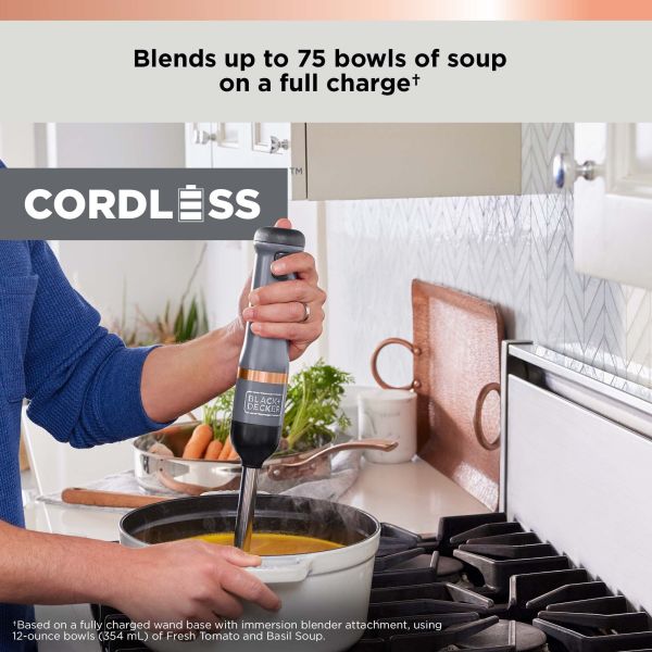 BLACK+DECKER Kitchen Wand Blender Kit, Grey (BCKM1011K01)