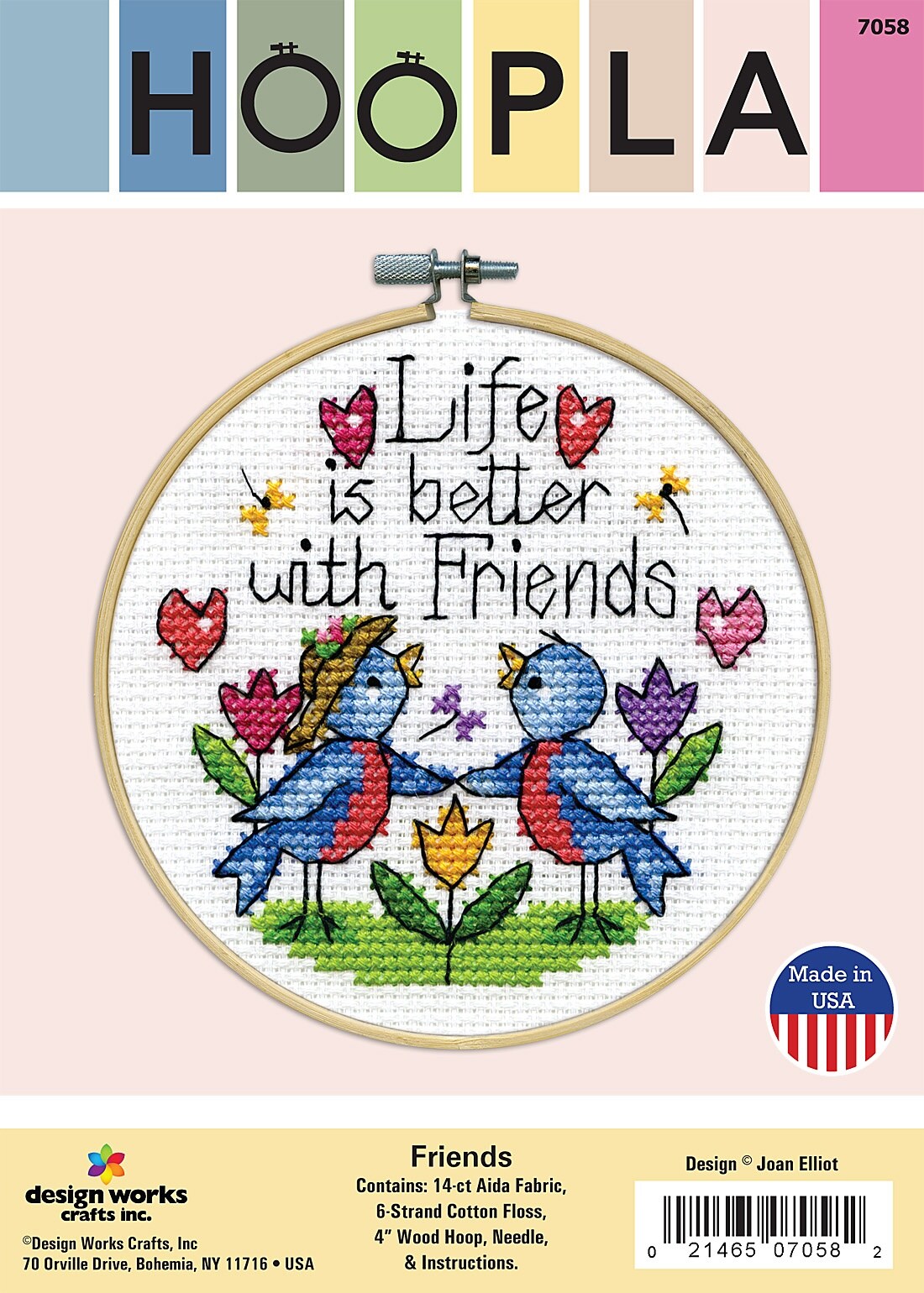 Design Works Counted Cross Stitch Kit 4&#x22; Round-Friends