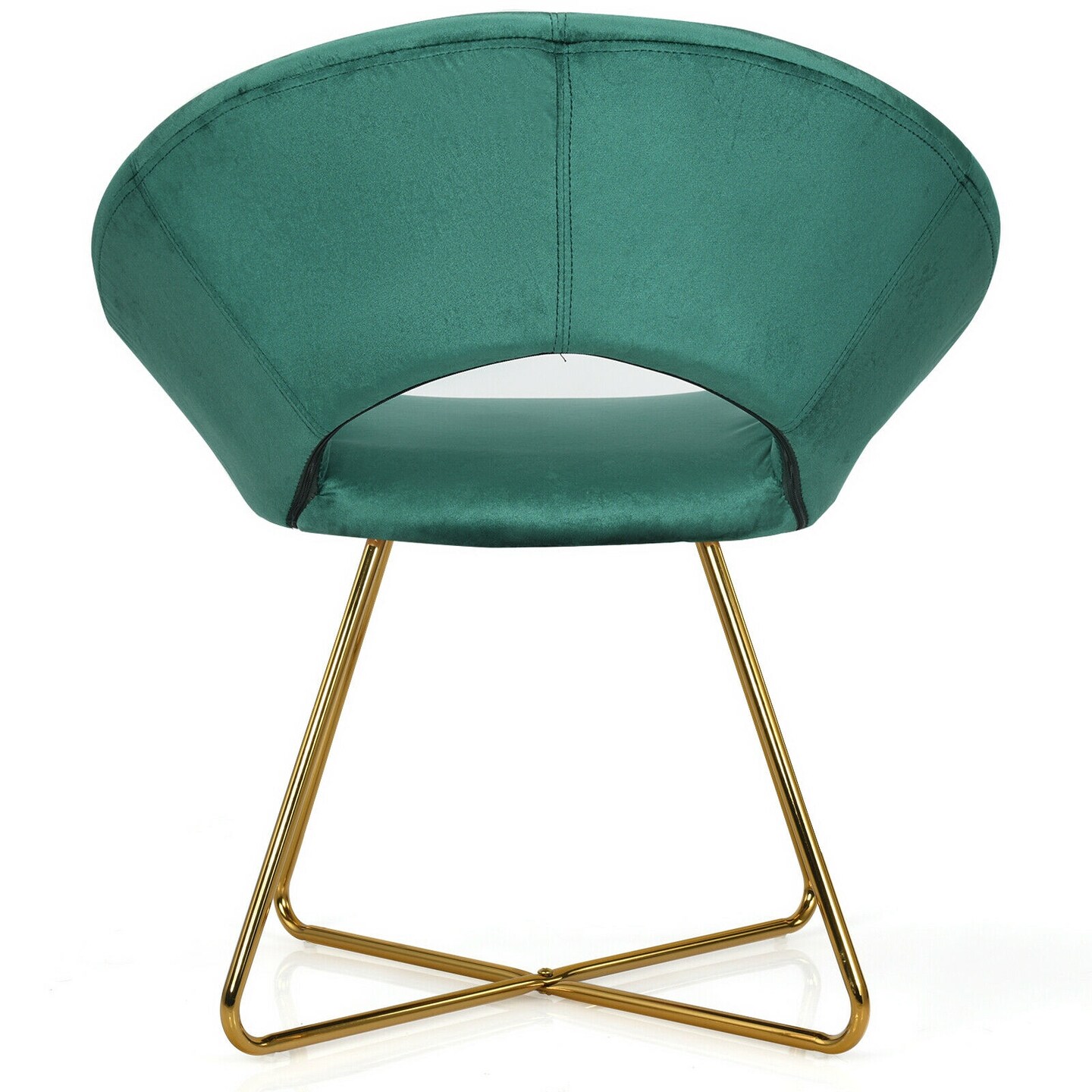 Modern Glam Velvet Accent Arm Chair with Golden Metal Legs and Soft Cushion Seat