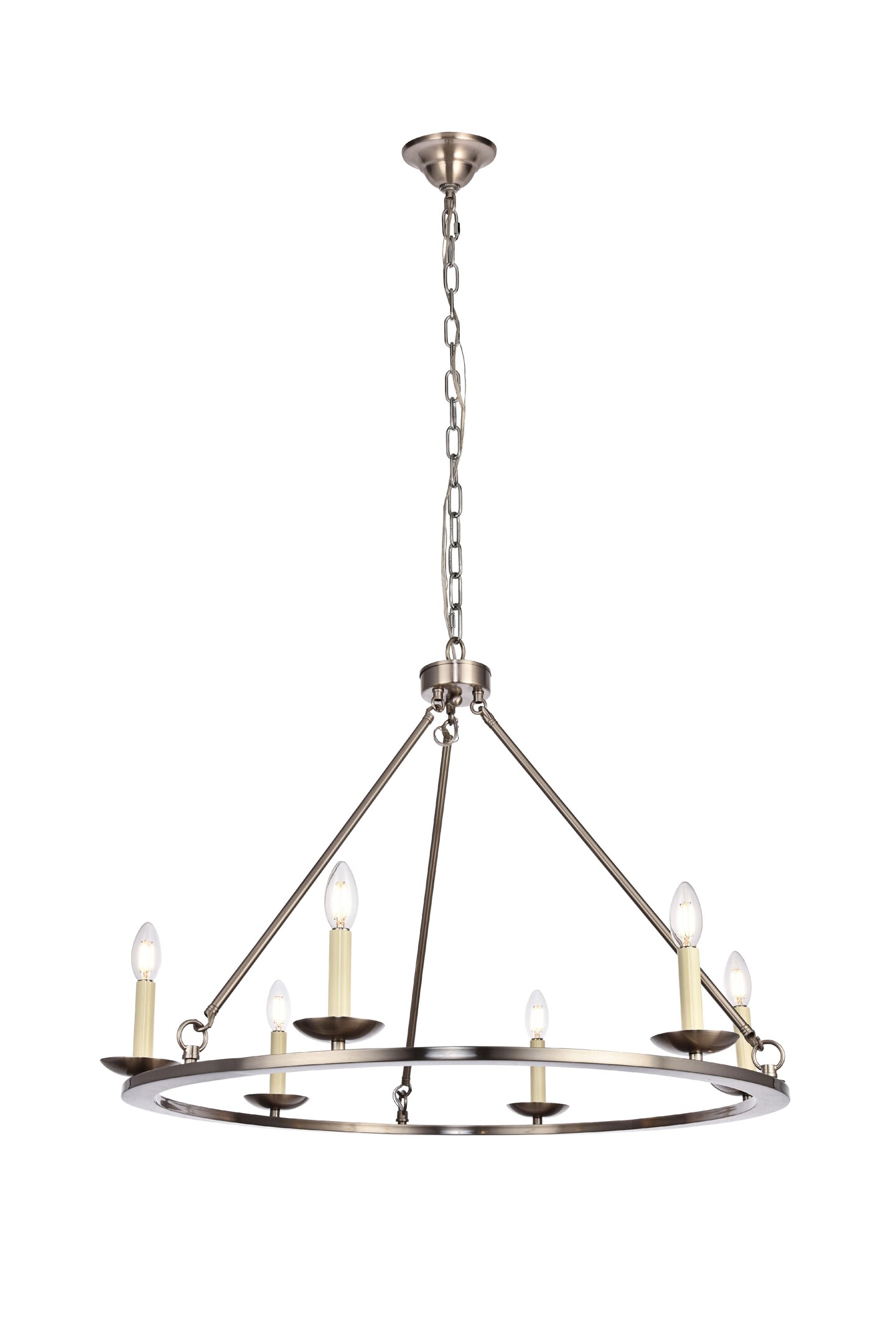 Maine Collection Chandelier D32.4 H23.25 Lt:6 Burnished Nickel Finish