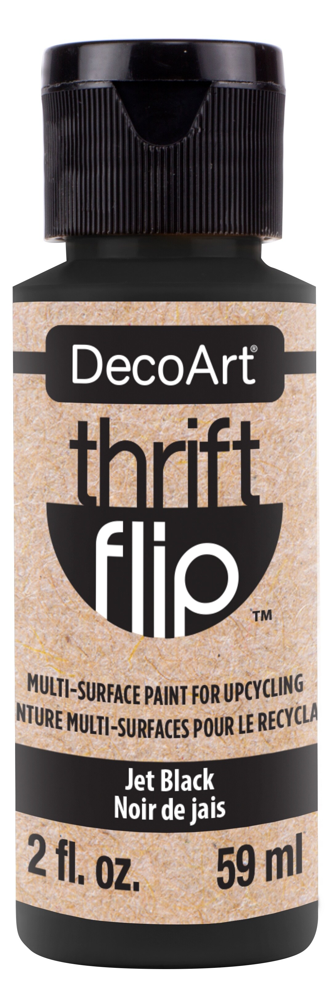 DecoArt Thrift Flip Multi-Purpose Satin Enamel 2oz-Jet Black