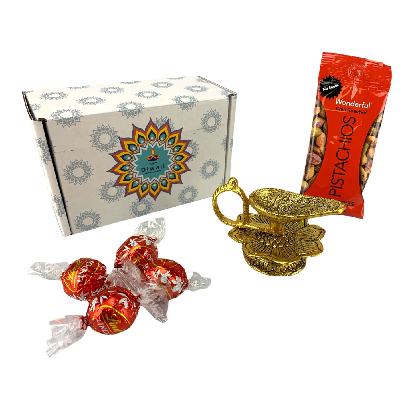 Personalized Diwali Gifts Hamper Indian Festival Diwali Gift Boxes Lotus Diya Chocolate &#x26; Sweets Box for Employees Home Office Friends Family &#x26; Relatives - Corporate Return Gift Items