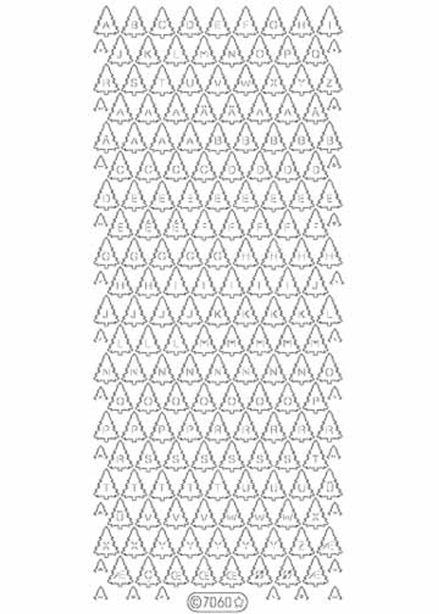 Starform Deco Stickers -  Christmas Tree Alphabet - Transparent Glitter Gold