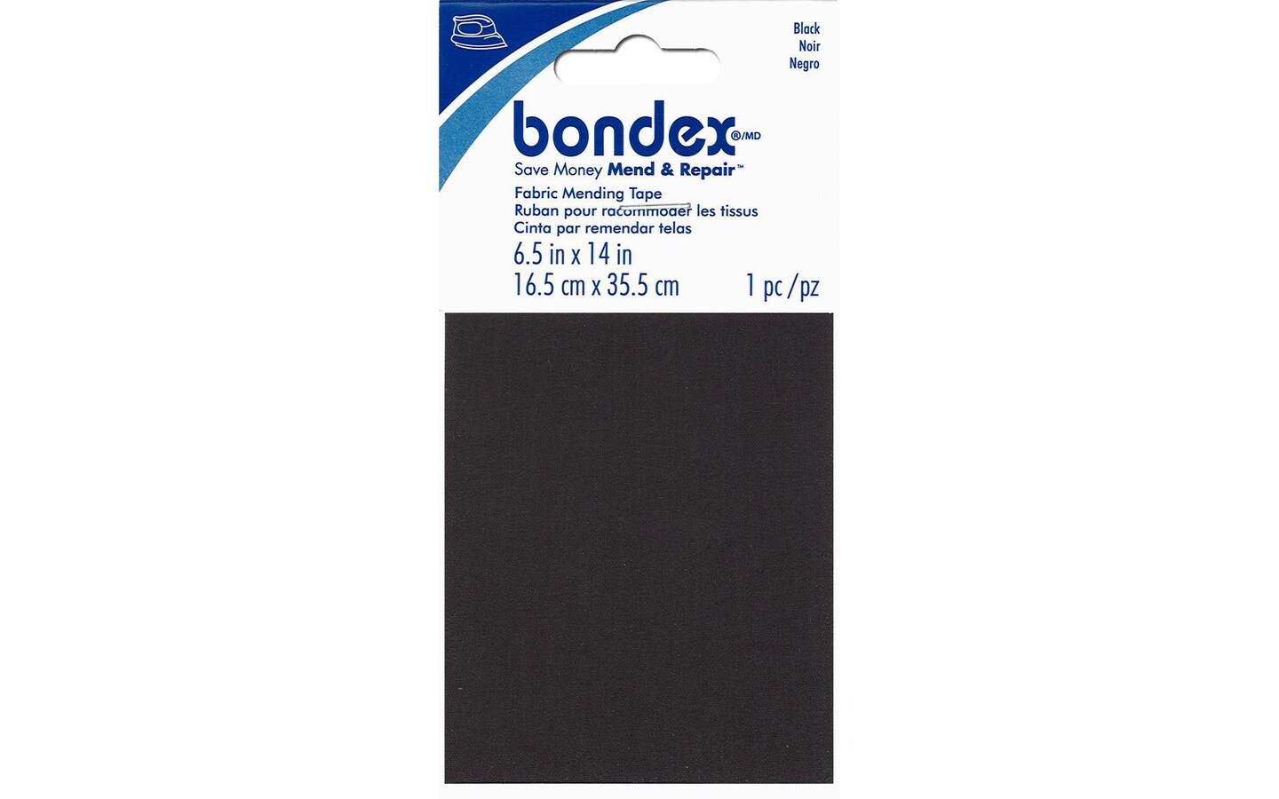 Wrights Bondex Iron On Fabric 6.5x14&#x22; Black