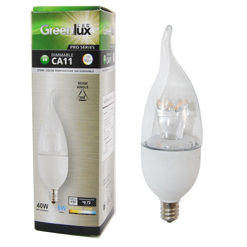 High Quality 6w Candelabra LED CA11 Soft White 450LM Light Bulb