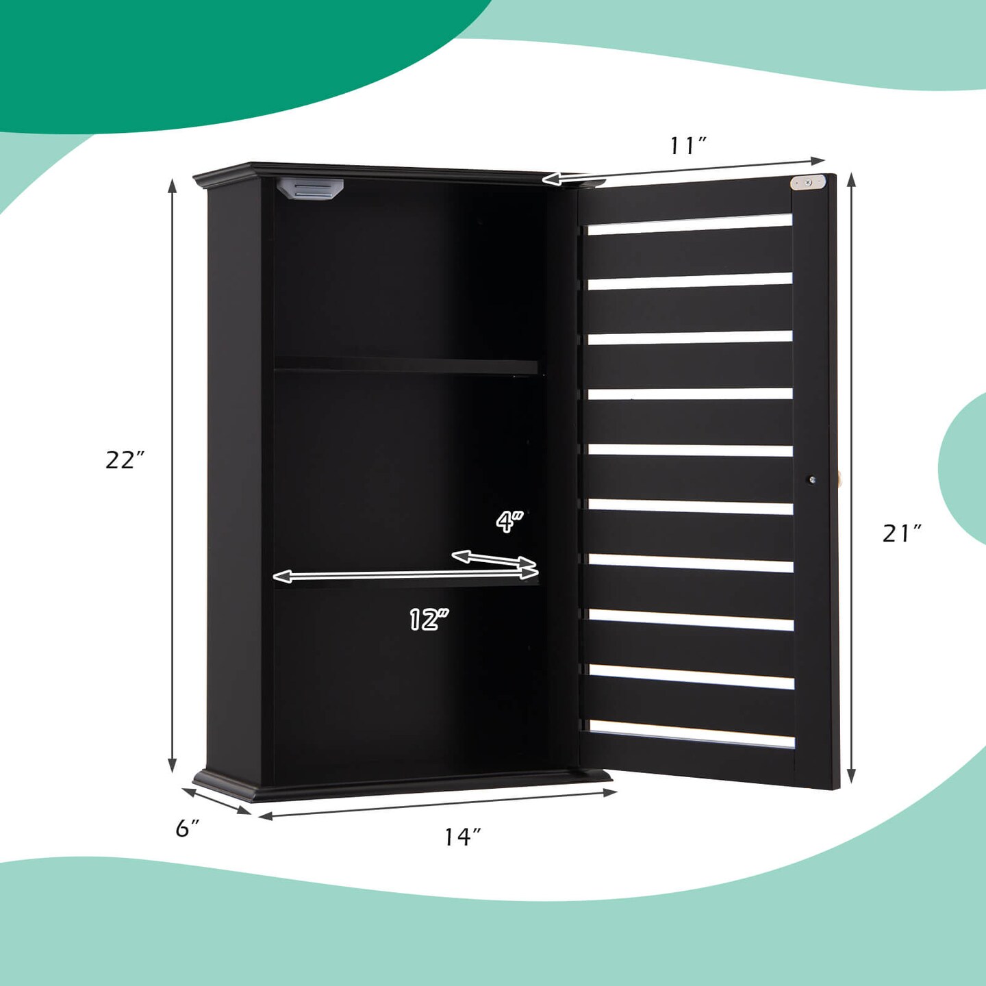 Wall Mount Medicine Cabinet Multifunction Storage Organizer