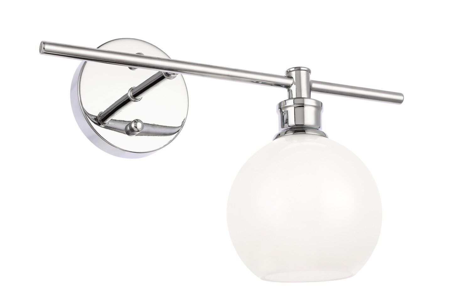 Collier 1 light Chrome and Frosted white glass right Wall sconce