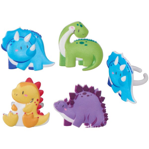 Cutesy Dinosaurs Cupcake Rings, 12ct