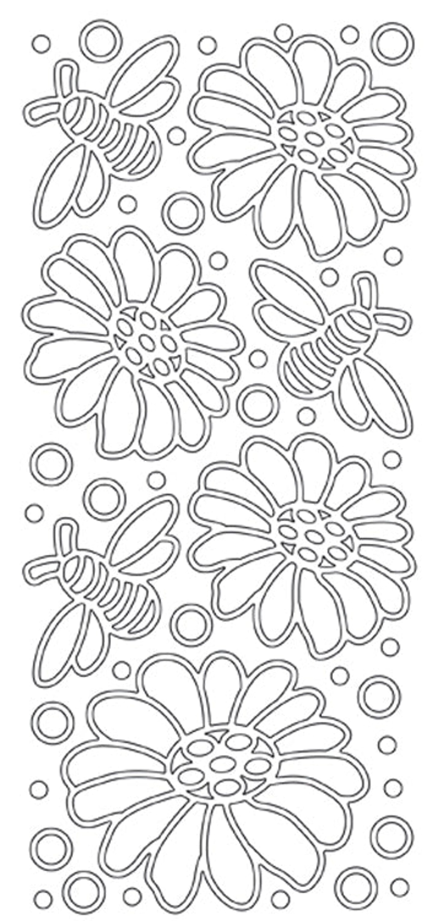 Peel-Offs Stickers Peel-Off Stickers - Flowers and Bees - Gold