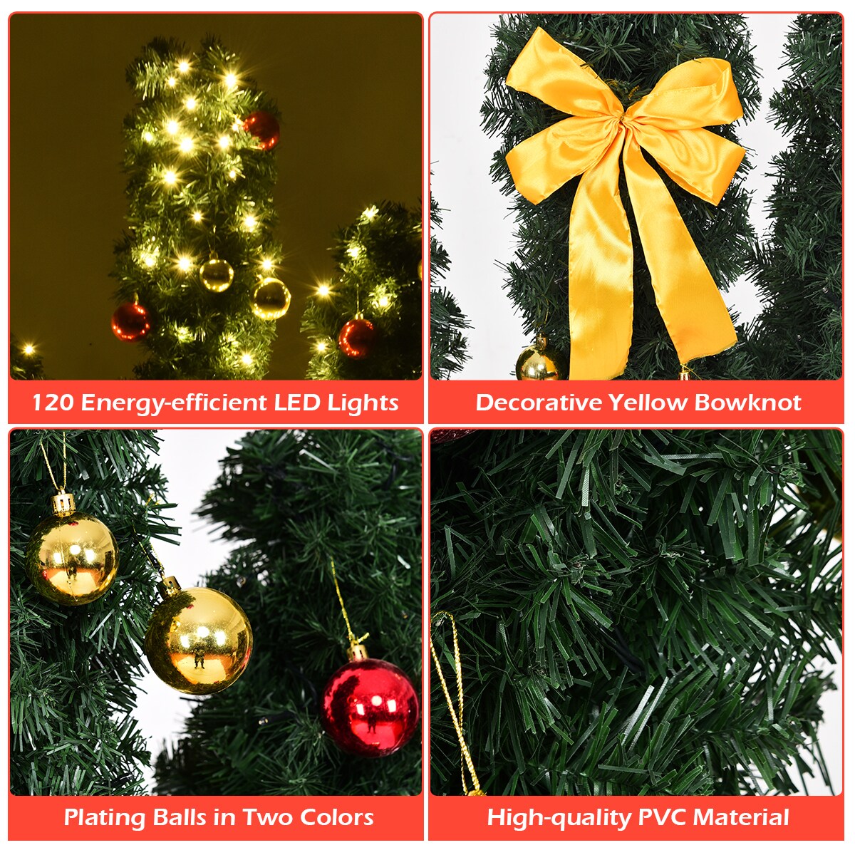 Artificial Cactus Christmas Tree with LED Lights Perfect for Holiday Season Decoration