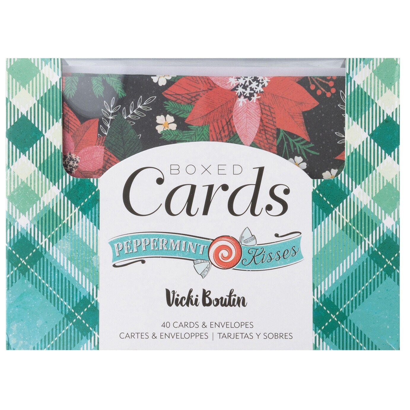 American Crafts A2 Cards W/Envelopes (4.375&#x22;X5.75&#x22;) 40/Box-Vicki Boutin Peppermint Kisses