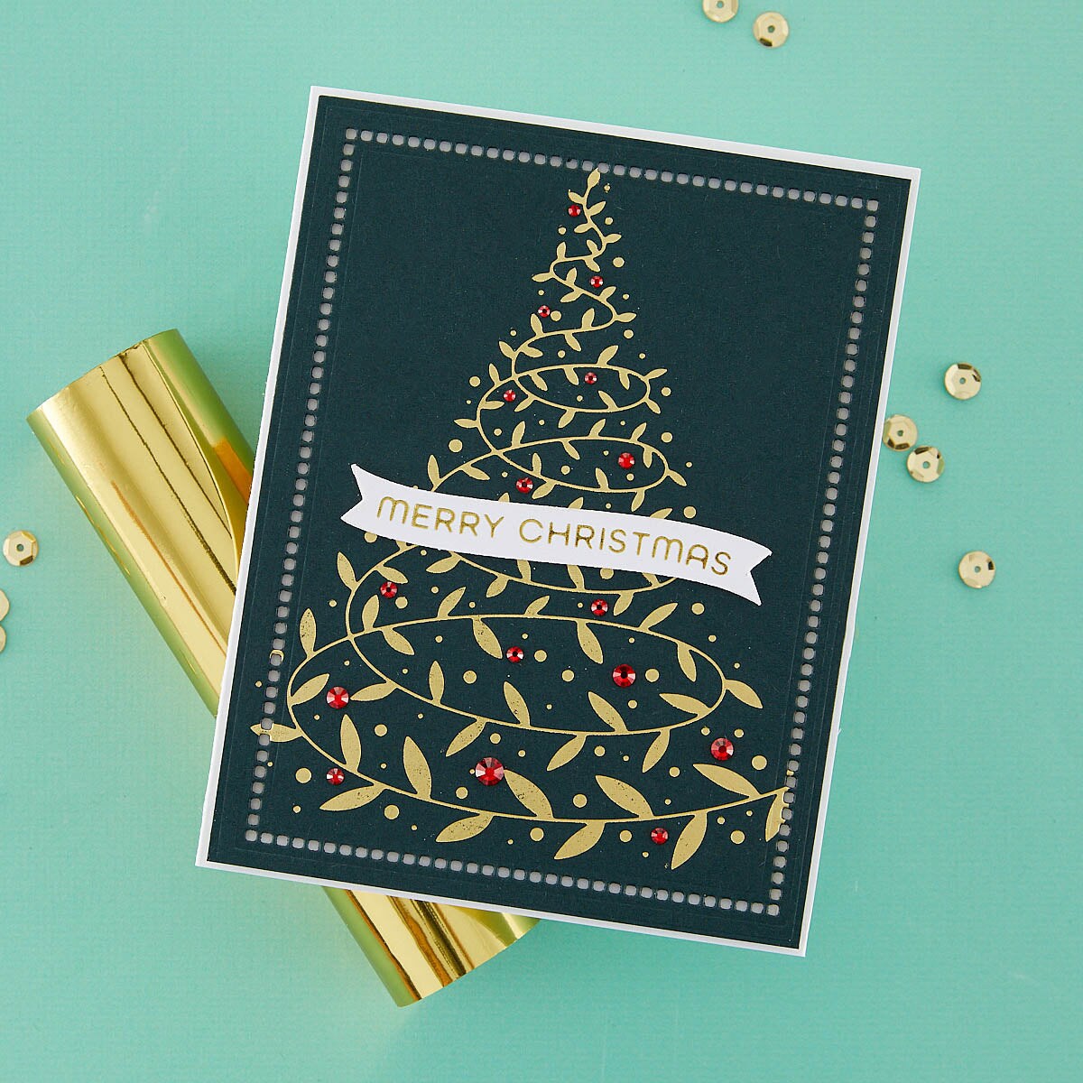 Spellbinders Swirling Foliage Tree Hot Foil Plate from the Glimmer for the Holidays Collection