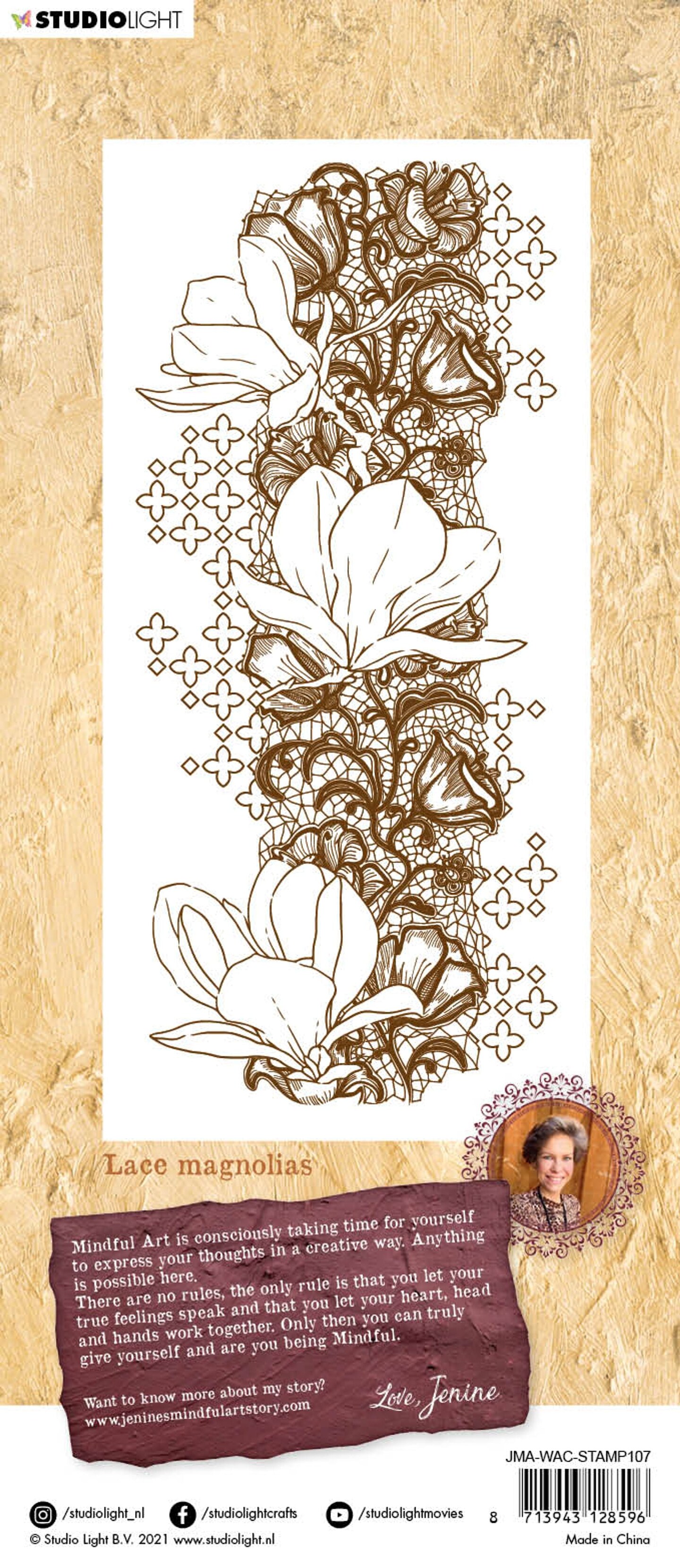 Studio Light JMA Clear Stamp Lace Magnolias Warm & Cozy 105x210x3mm 1 pc nr.107