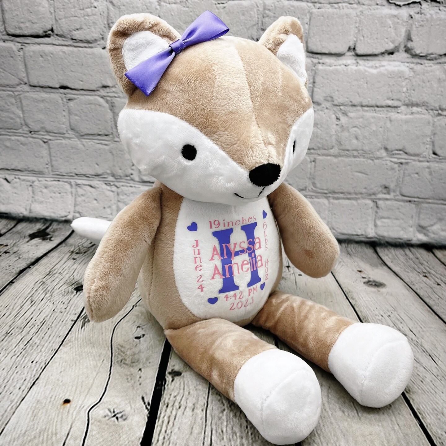 Personalized fox hot sale stuffed animal