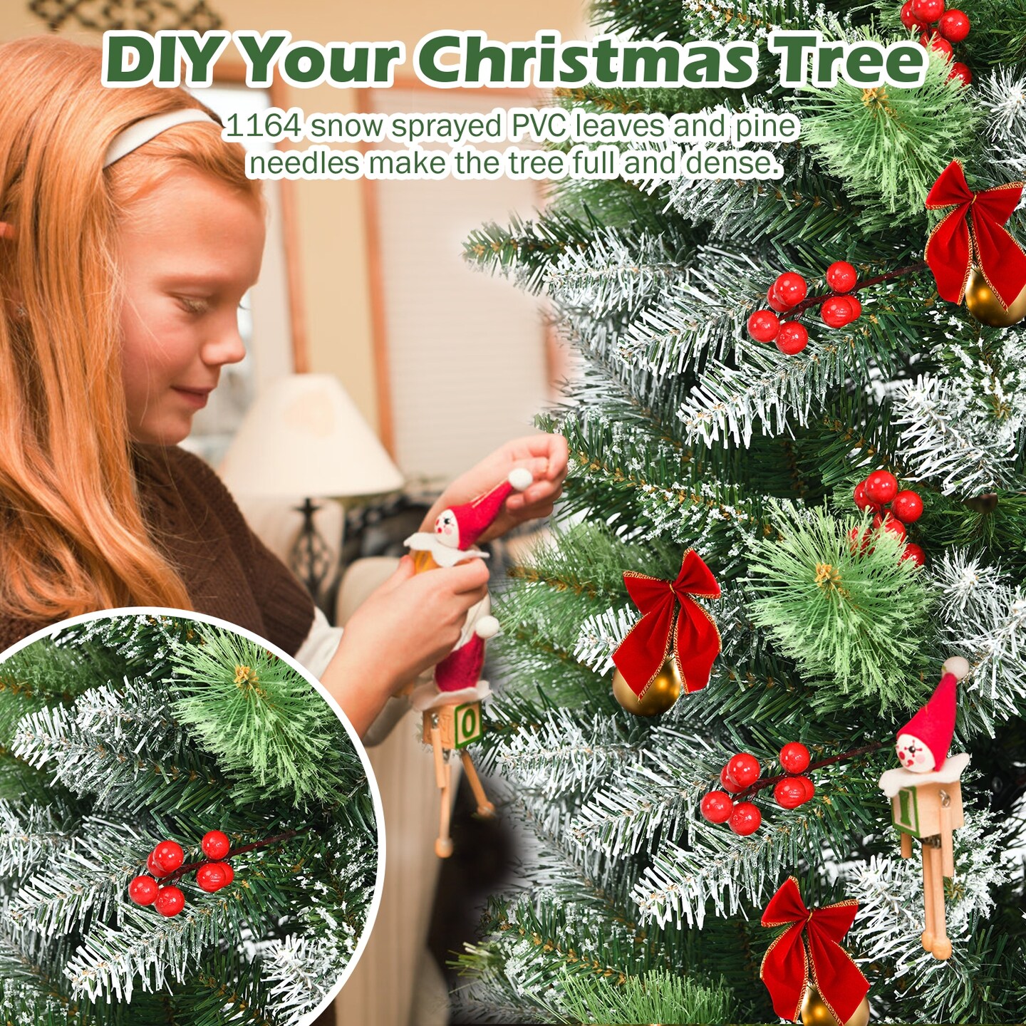 Snow Sprayed Christmas Tree for Holiday Festival Decoration