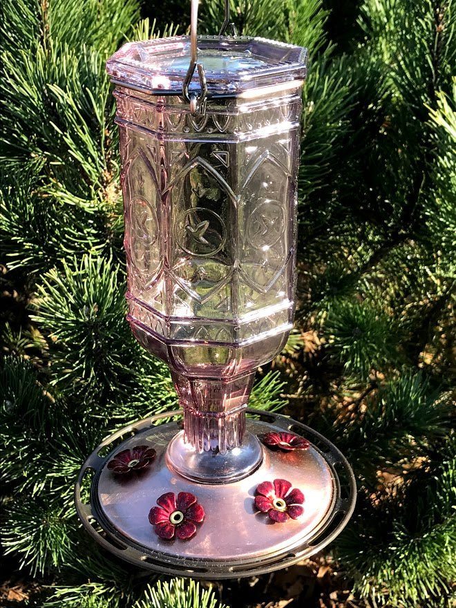 Hummingbird Feeder Pretty in PINK Antique-Inspired