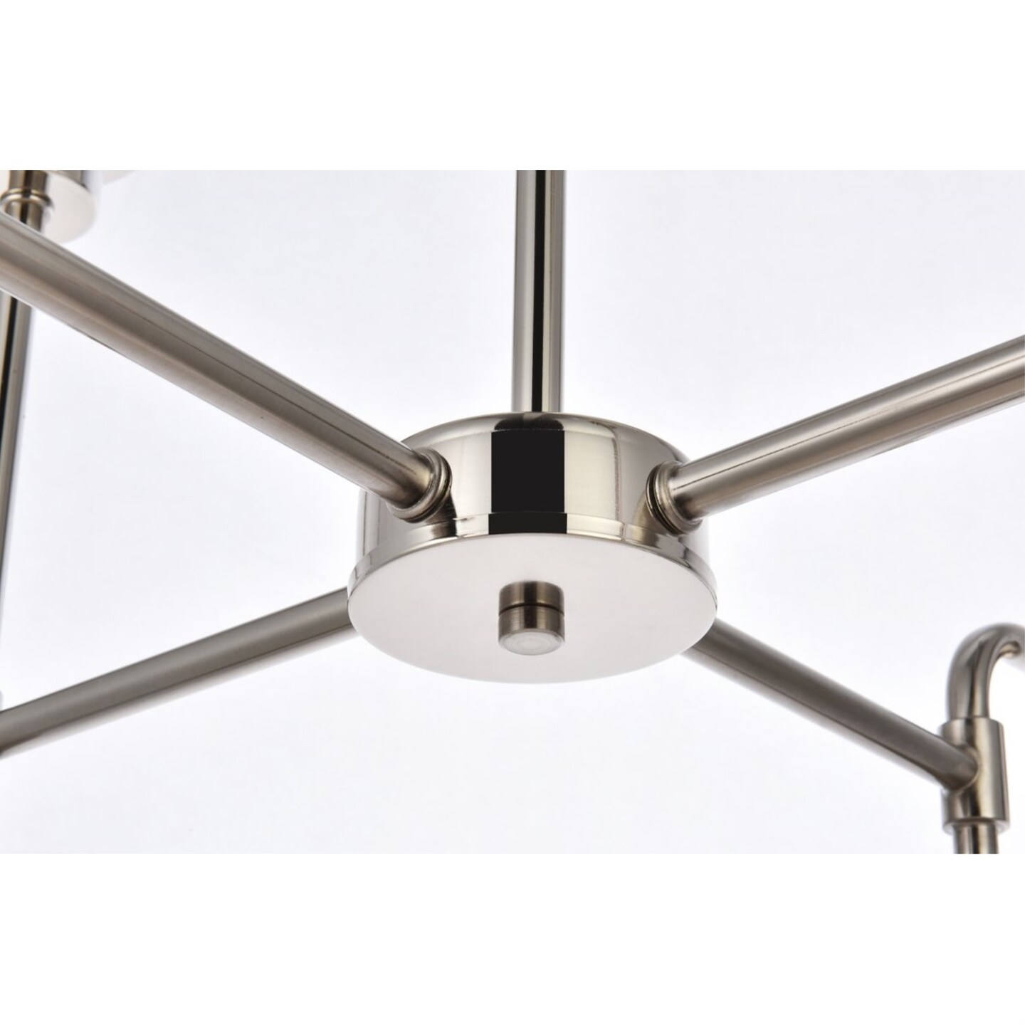 Hanson 8 lights pendant in polished nickel with frosted shade