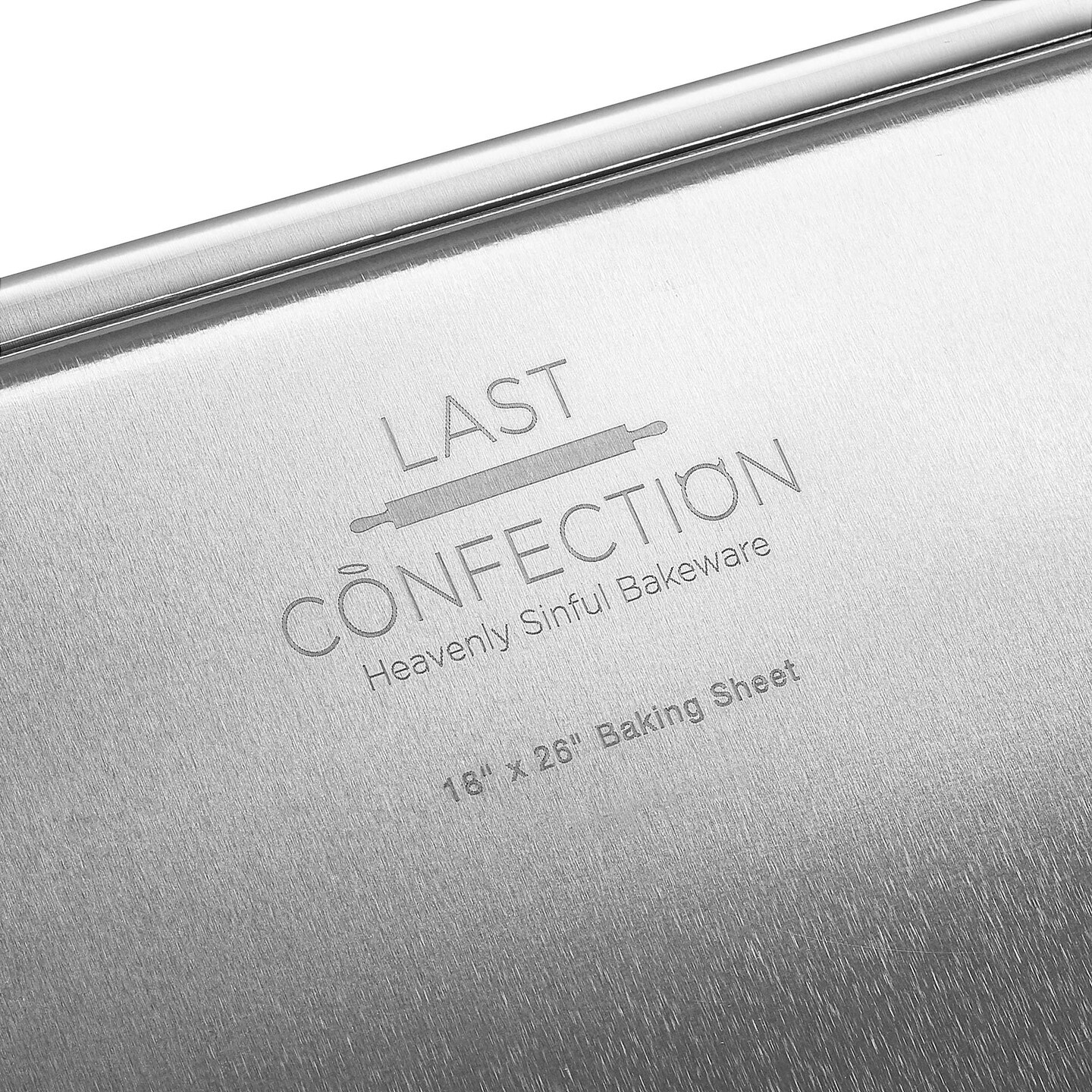 Last Confection 18&#x22; x 26&#x22; Commercial Grade Baking Sheet Pans, Aluminum Full-Size Rimmed Cookie Sheet Trays