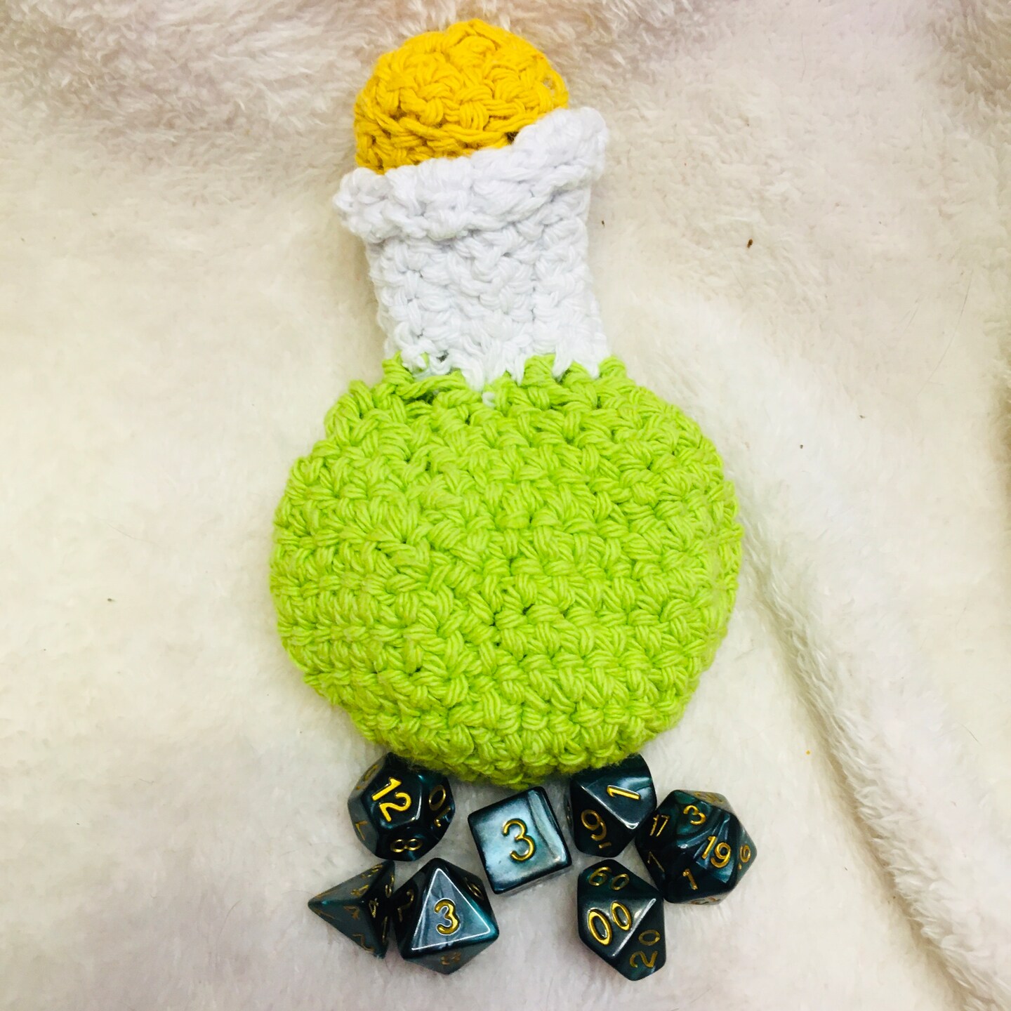 Crochet Potion Bottle Dice Crochet Dnd Dice Bag Hand Crochet