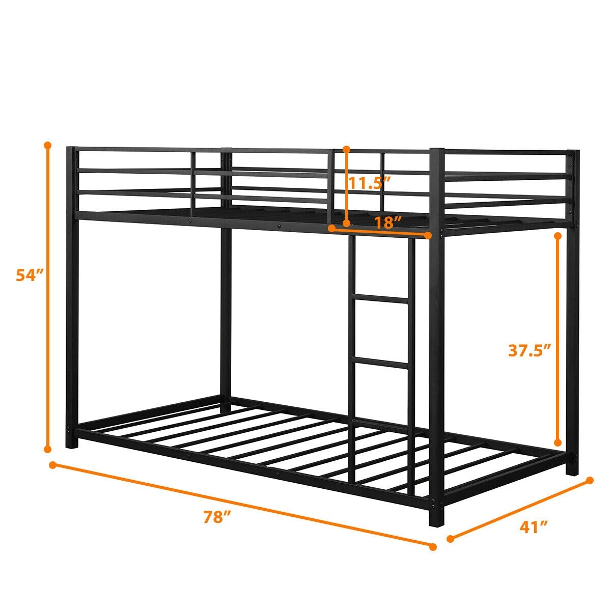 Metal Bunk Bed Twin Over Classic Bunk Bed Frame