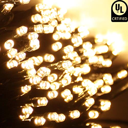 BHCLIGHT Extra-Long 95FT 240 LED Green Wire Christmas String Lights Outdoor/Indoor, Christmas Tree Lights with 8 Modes, Plug in String Lights for Party Christmas Decorations (Warm White)