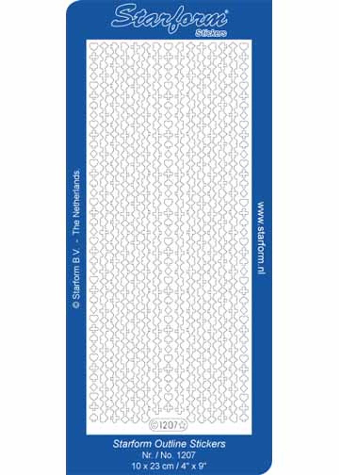 Starform Deco Stickers - Borders Playing Card Shapes - Silver