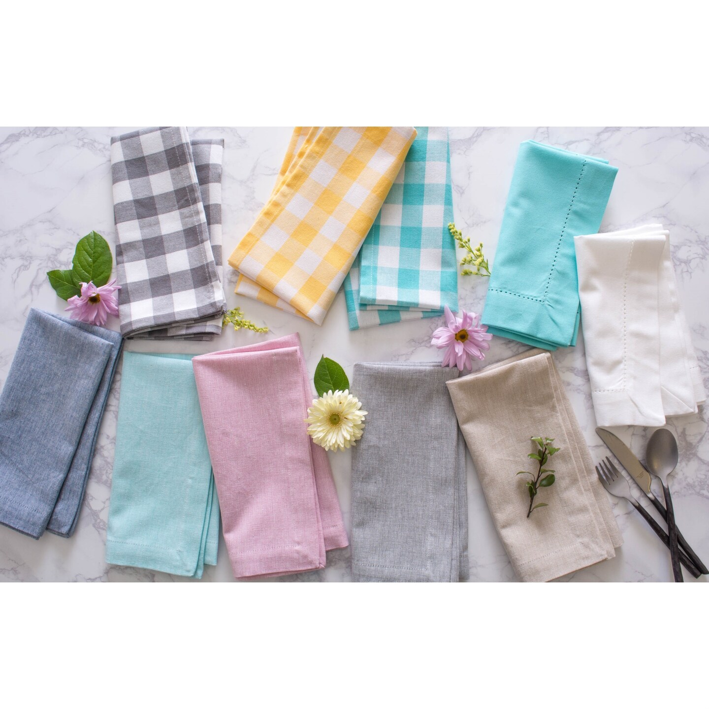 DII Gray Solid Chambray Napkin (Set of 6)