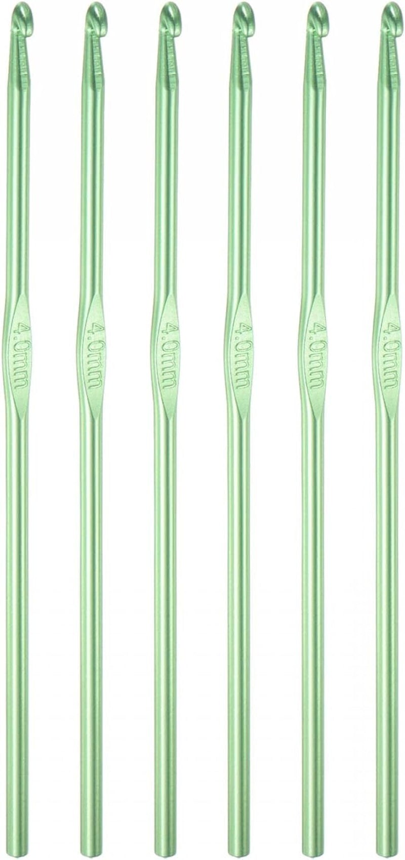 Aluminum Crochet Hook 5Mm US Size H (Size 8) Knitting Needles for DIY Craft Yarn Blue 6Pcs
