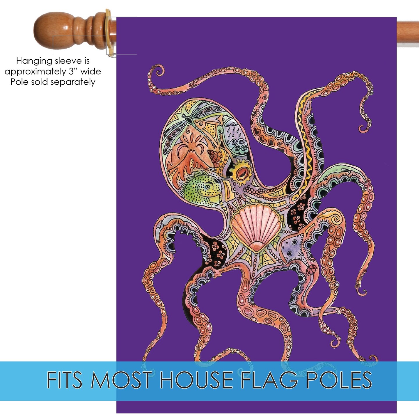 Animal Spirits- Octopus Decorative Octopus Flag