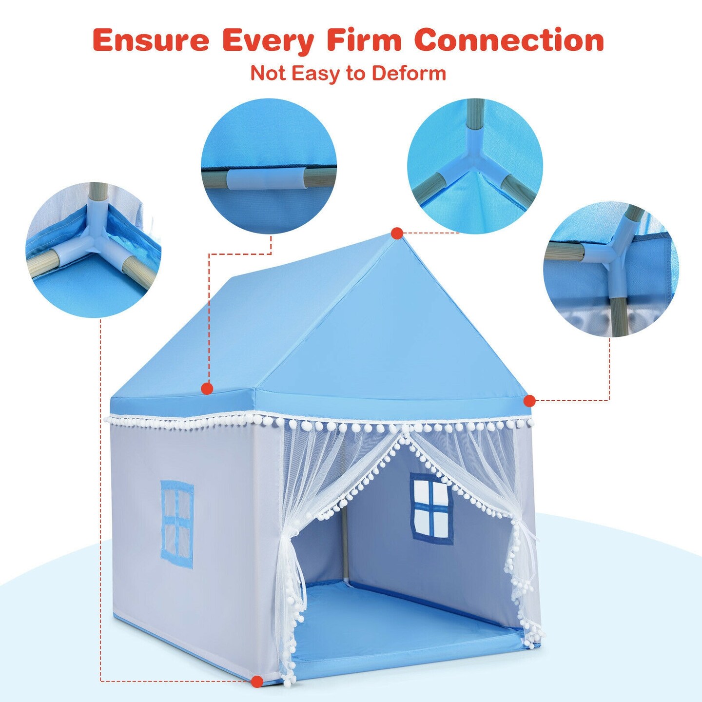 Kids Play Tent Large Playhouse Children Play Castle Fairy Tent Gift with Mat