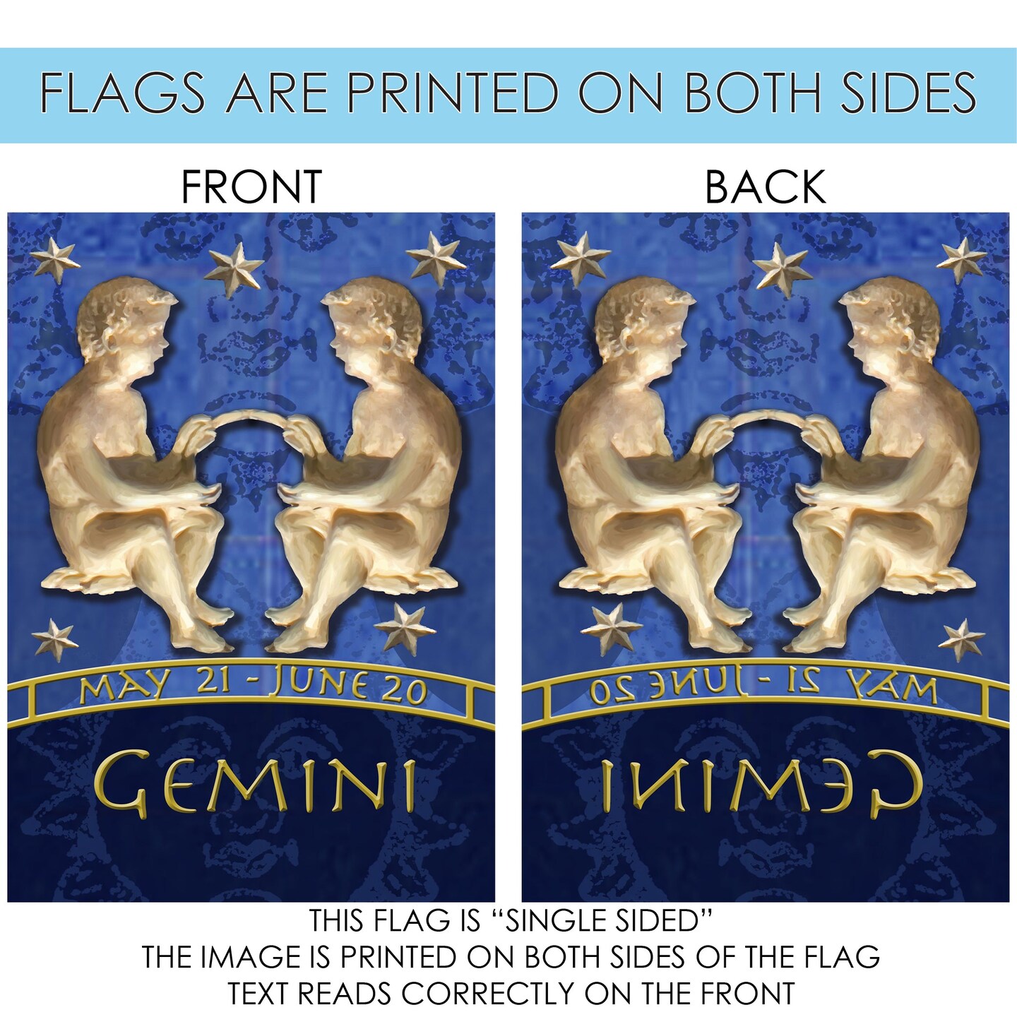 Zodiac-Gemini Decorative Gemini Flag
