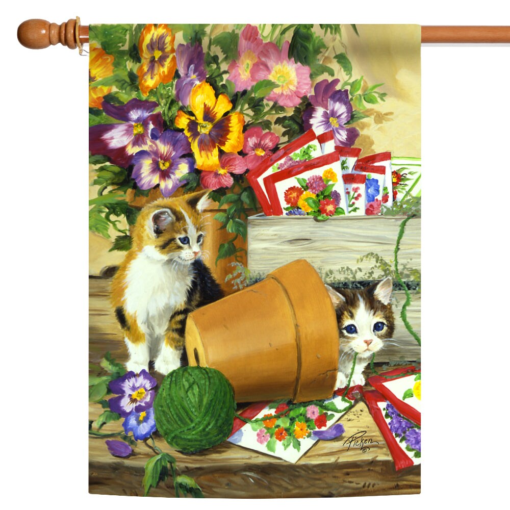 Little Bloomers Decorative Cat Flag