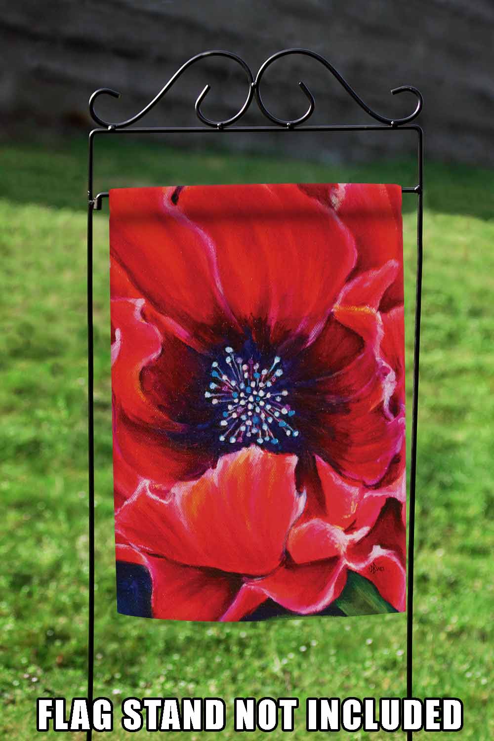 Painted Poppy Decorative Flower Flag