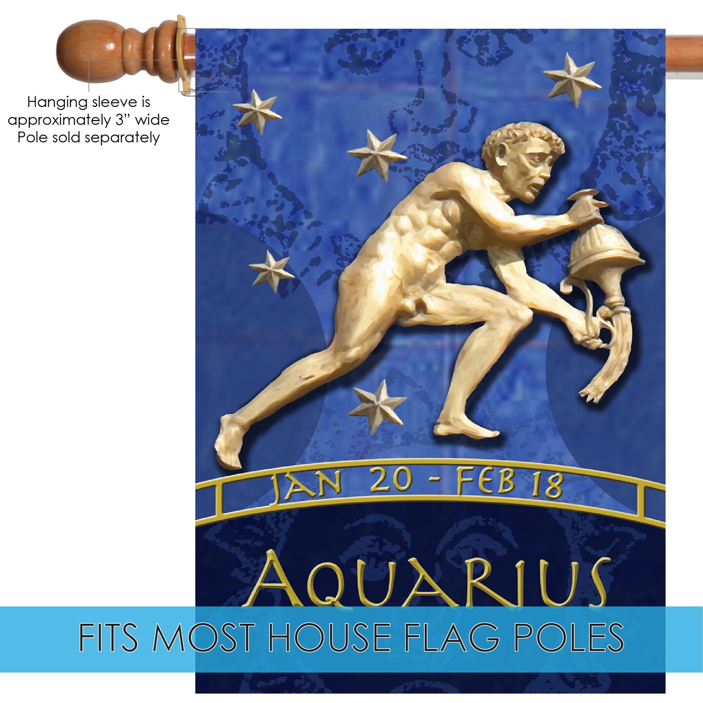Zodiac-Aquarius Decorative Aquarius Flag