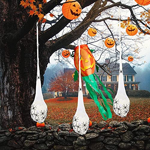FUNPENY 3.2FT Halloween Decoration Hanging Light Up Spider Egg Sacs 3 Packs, Gift for Halloween Party Favors Games, Sacks Props for Halloween, Birthday Indoor Outdoor Decor (Purple)