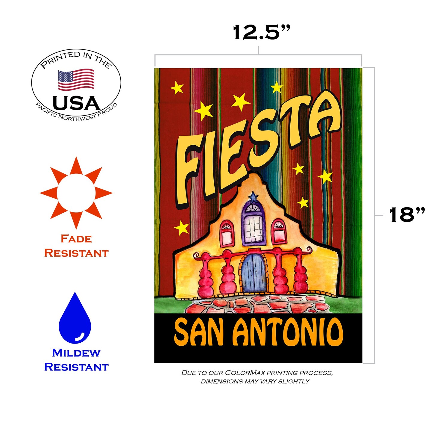 Casa Fiesta - San Antonio Decorative Texas Flag