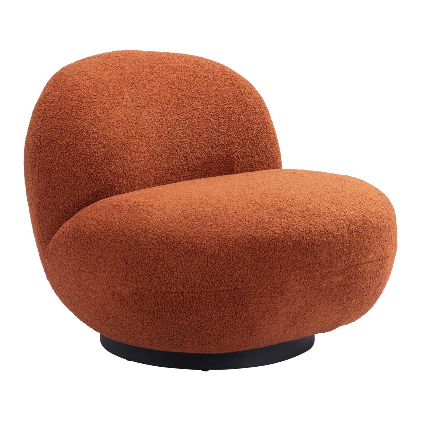 Modern Home 31.5&#x22; Burnt Orange Boho Style Upholstered Swivel Accent Chair