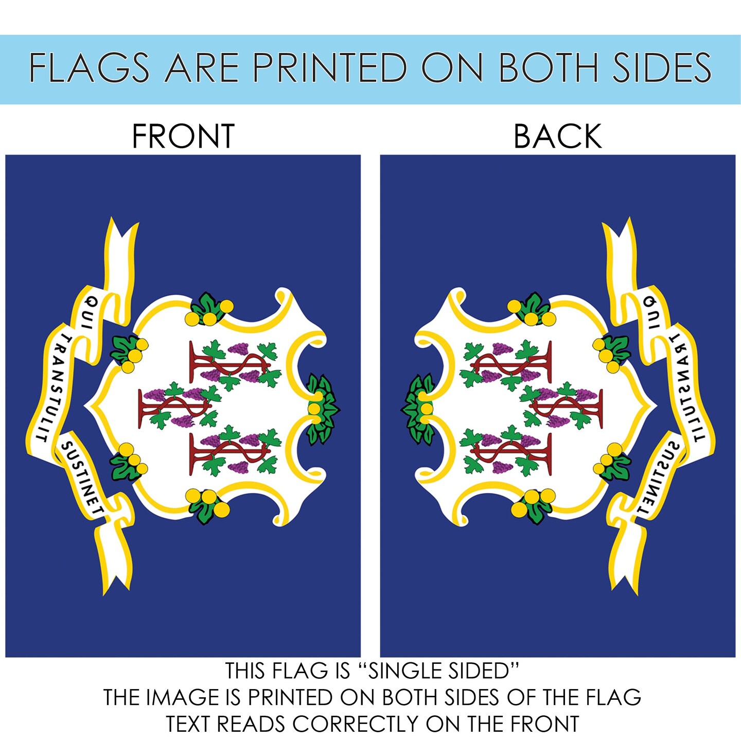 Connecticut State Flag Decorative  Flag