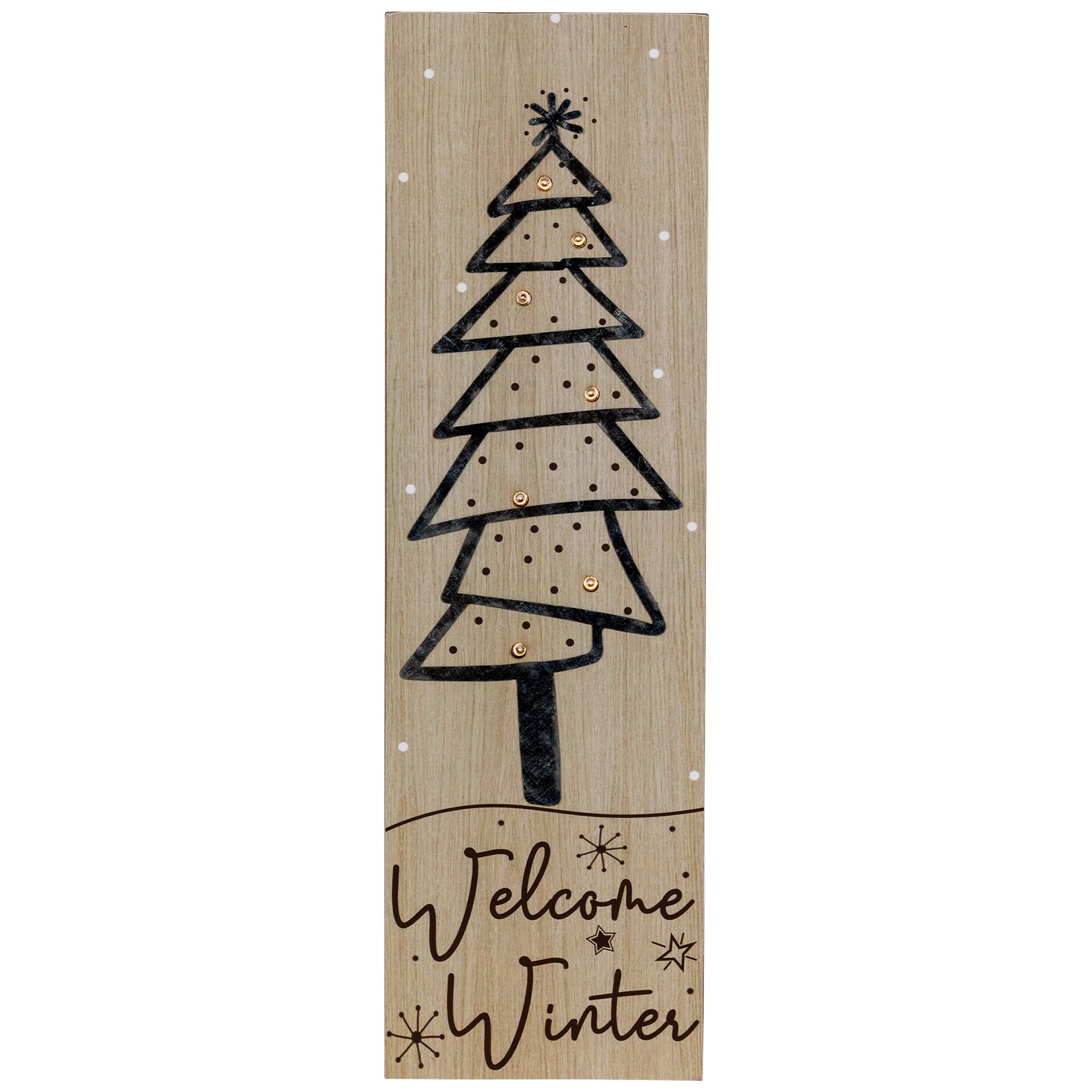 Northlight 15.75&#x22; Welcome Winter Wooden Tree Christmas Wall Sign