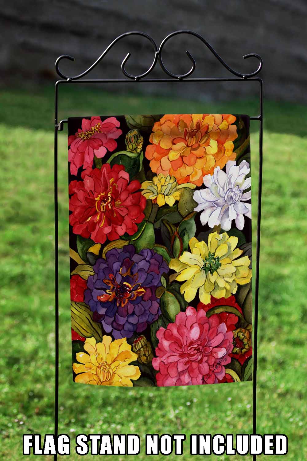 Zippy Zinnias Decorative Spring Flag