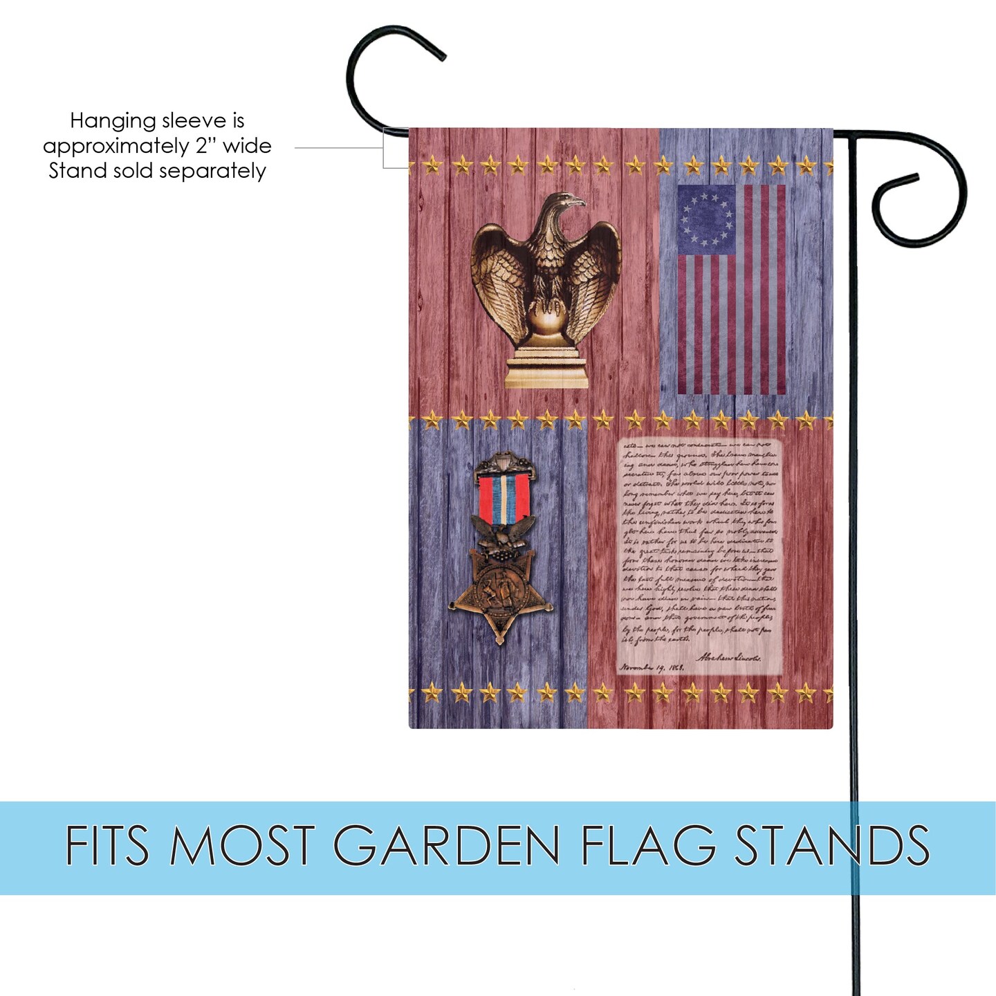 Gettysburg Address Decorative Patriotic Flag