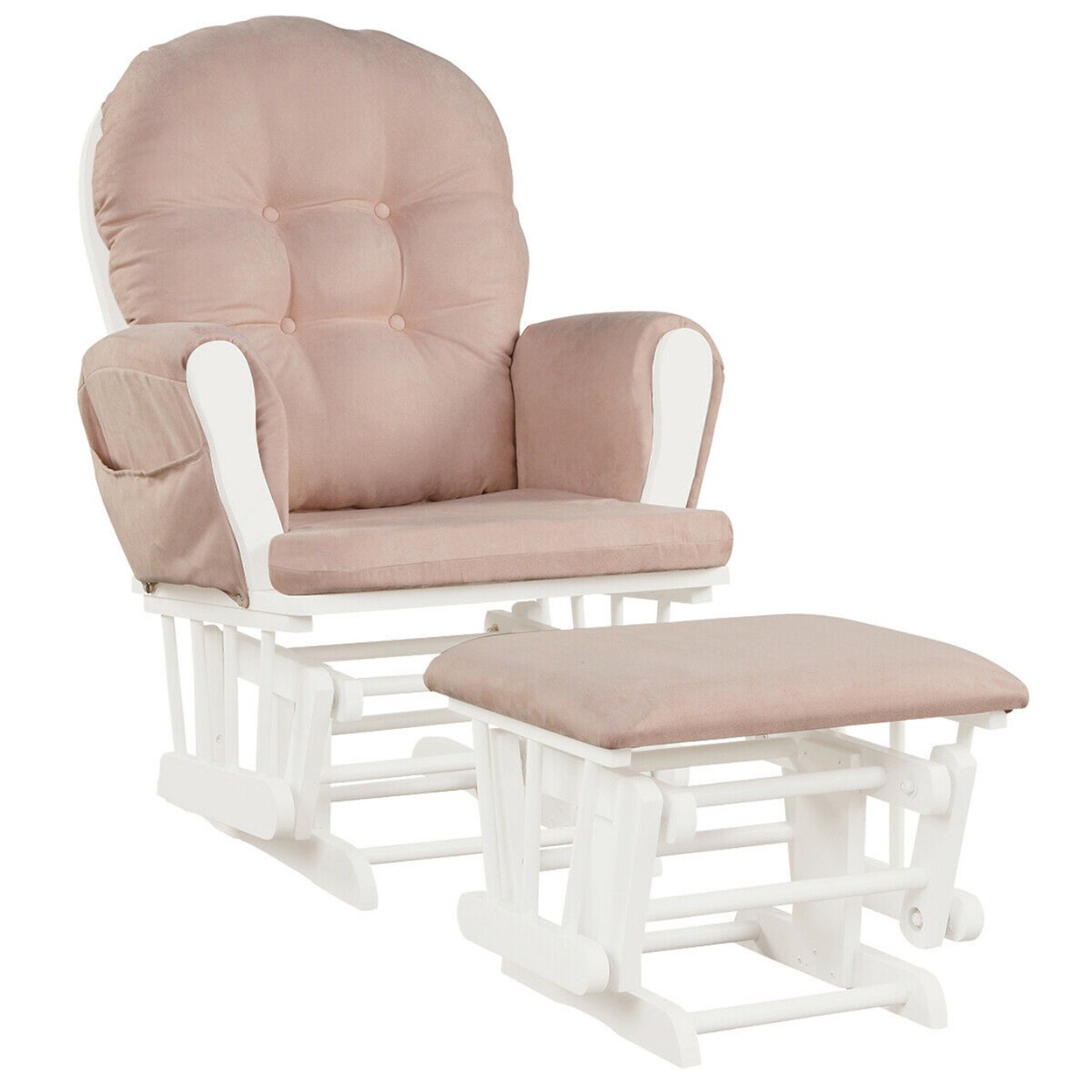 Gymax Baby Nursery Relax Rocker Rocking Chair Glider Ottoman Set